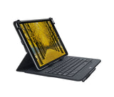 Logitech Universal Folio Cover iPad o Tablet con Tastiera Bluetooth Wireless, Per la maggior parte dei tablet da 9-10", iOS, ‎Android, Windows, ‎Italiano Qwerty, Nero