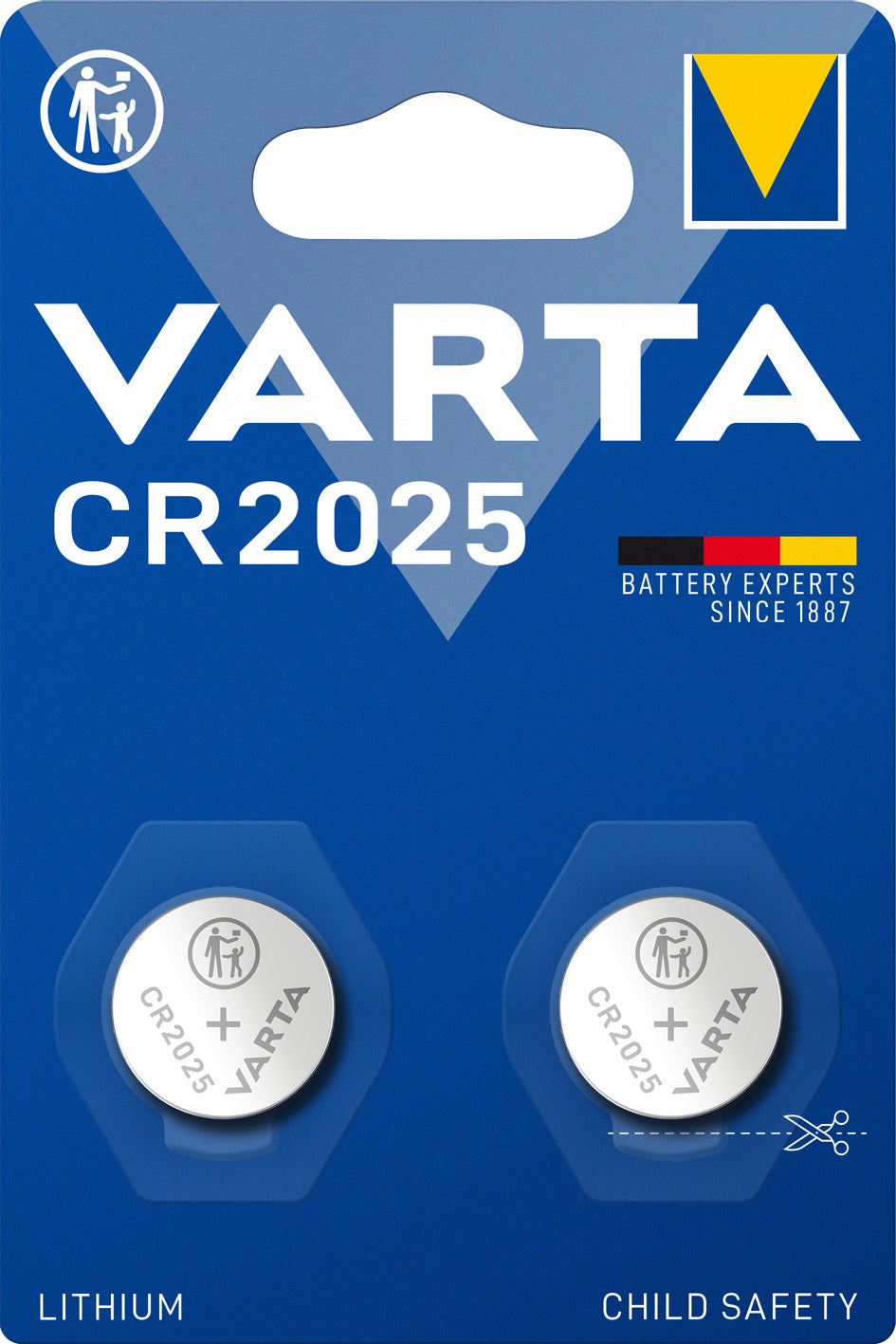 Varta LITHIUM Coin CR2025 (Batteria a bottone, 3V) Blister da 2