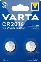 Varta LITHIUM Coin CR2016 (Batteria a bottone, 3V) Blister da 2