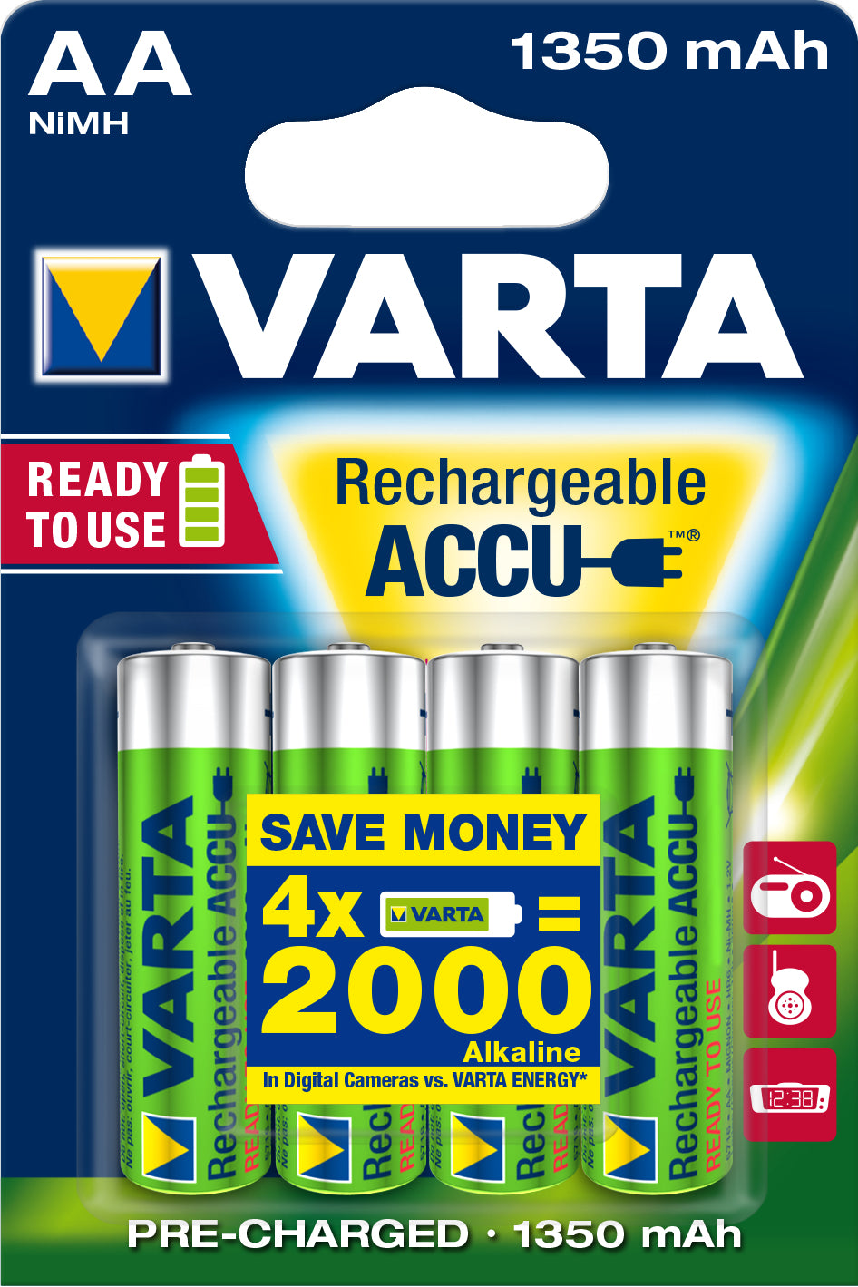 Varta Ready2Use HR06 1350 mAh Batteria ricaricabile Stilo AA Nichel-Metallo Idruro (NiMH)