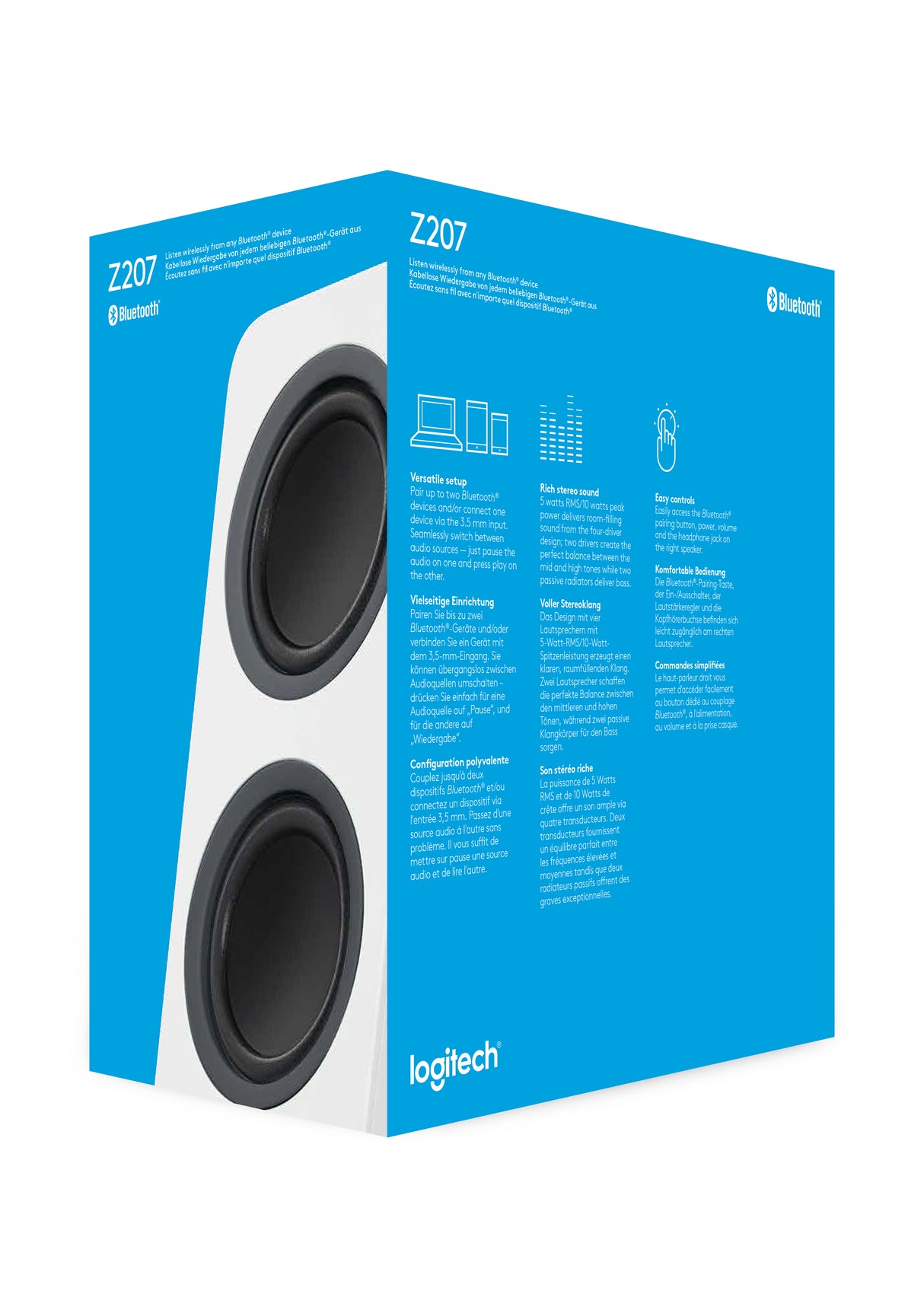 Logitech Z207 Bianco Con cavo e senza cavo 5 W