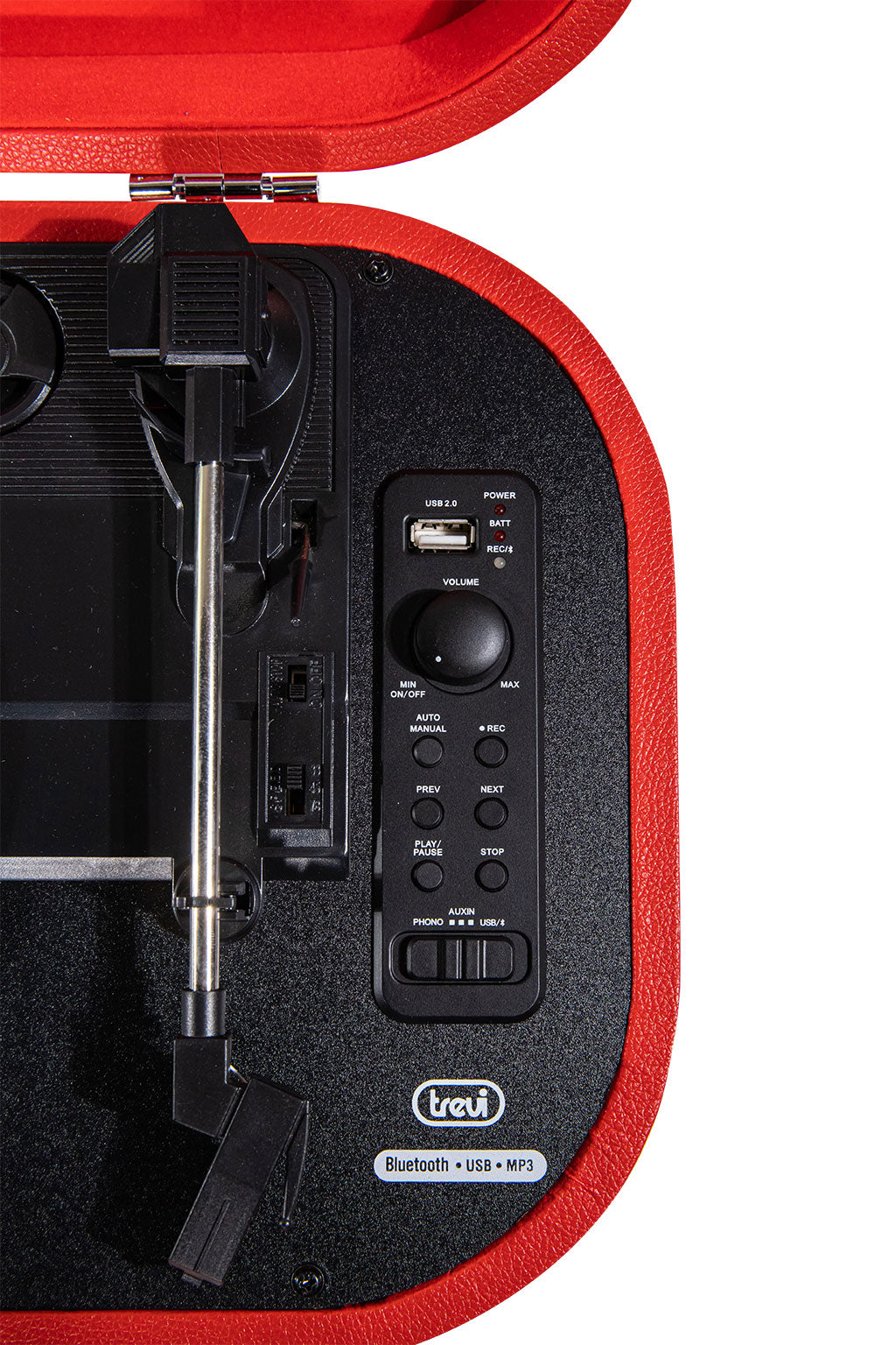 Trevi SALLY GIRADISCHI STEREO WIRELESS USB AUX-IN BATTERIA RICARICABILE TT 1020 BT ROSSO