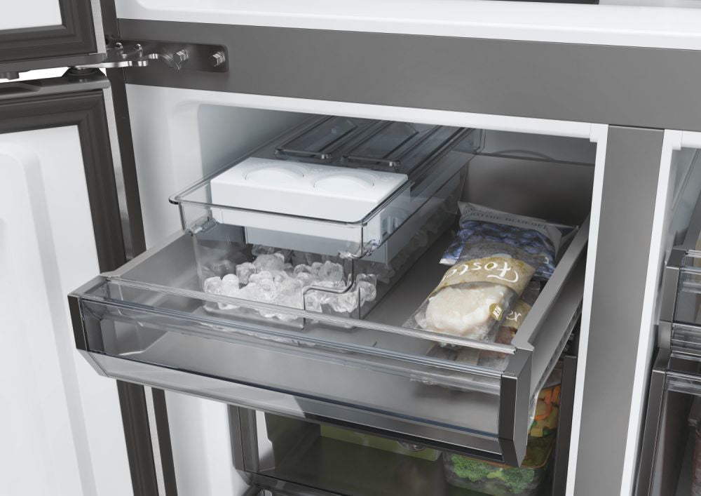 Haier Cube 90 Serie 7 HCR79F19ENMM frigorifero side-by-side Libera installazione 646 L E Platino, Acciaio inox