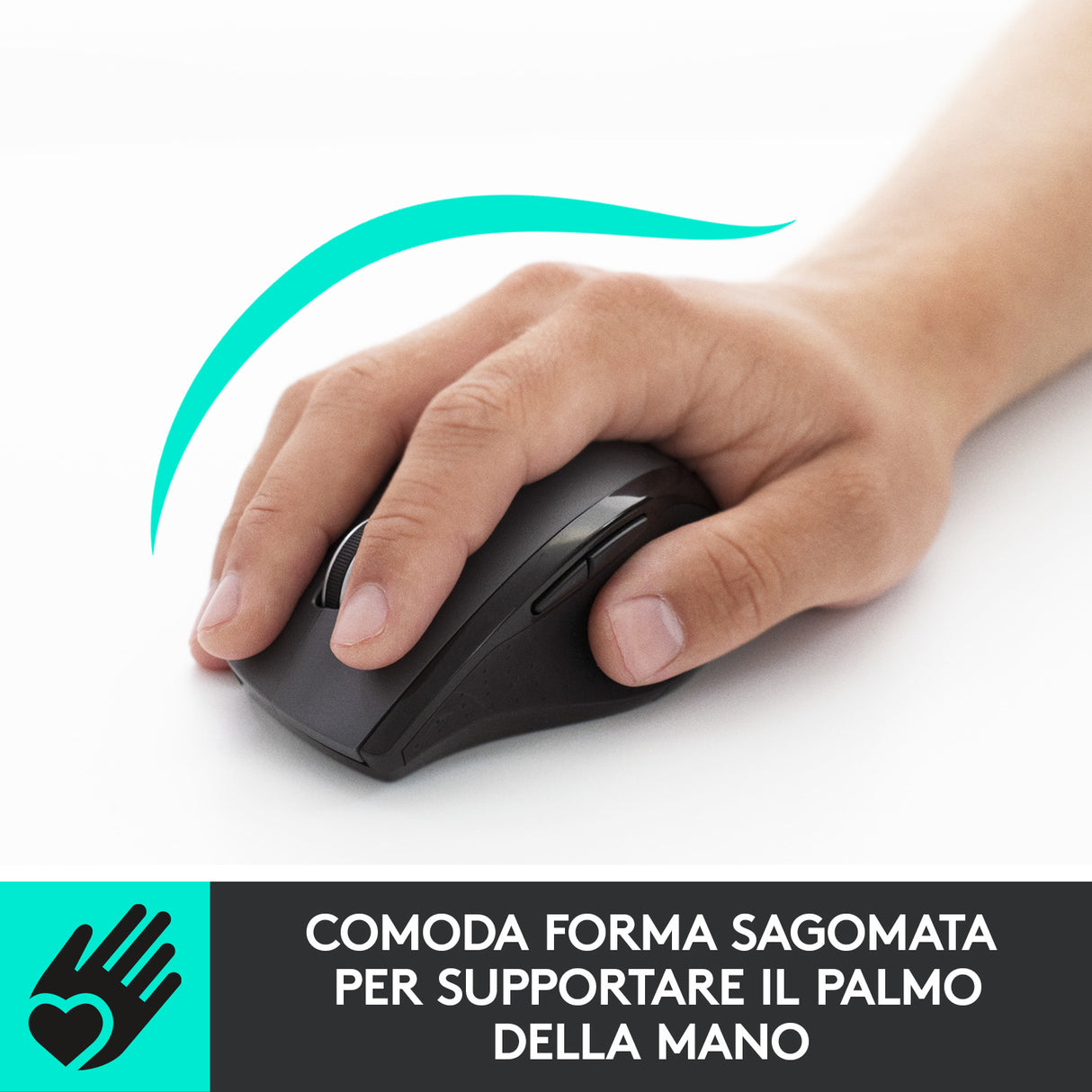 Logitech M705 Marathon Mouse Wireless, Ricevitore USB Unifying 2,4 GHz, 1000 DPI, 5 Pulsanti Programmabili, Durata Batteria di 3 Anni, Compatibile con PC, Mac, Laptop, Chromebook