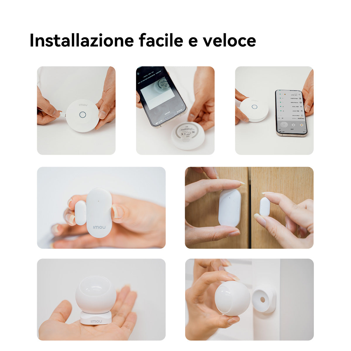Imou Smart Alarm System - Include Centralina, 2 sentore porte/finestre, 1 sensore movimento ed un bottone SMART programmabile