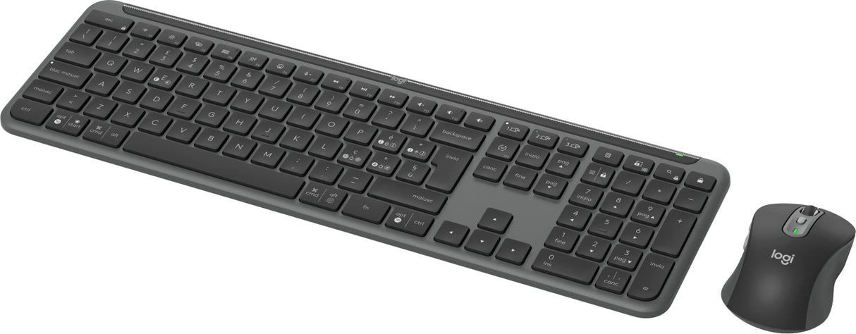 Logitech MK950 Signature Slim tastiera Mouse incluso Ufficio RF senza fili + Bluetooth QWERTY Italiano Grafite