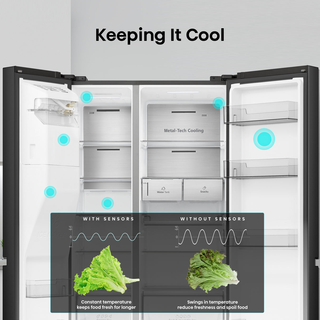 Hisense RS818N4TFE frigorifero side-by-side Libera installazione 632 L E Nero