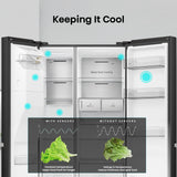 Hisense RS818N4TFE frigorifero side-by-side Libera installazione 632 L E Nero