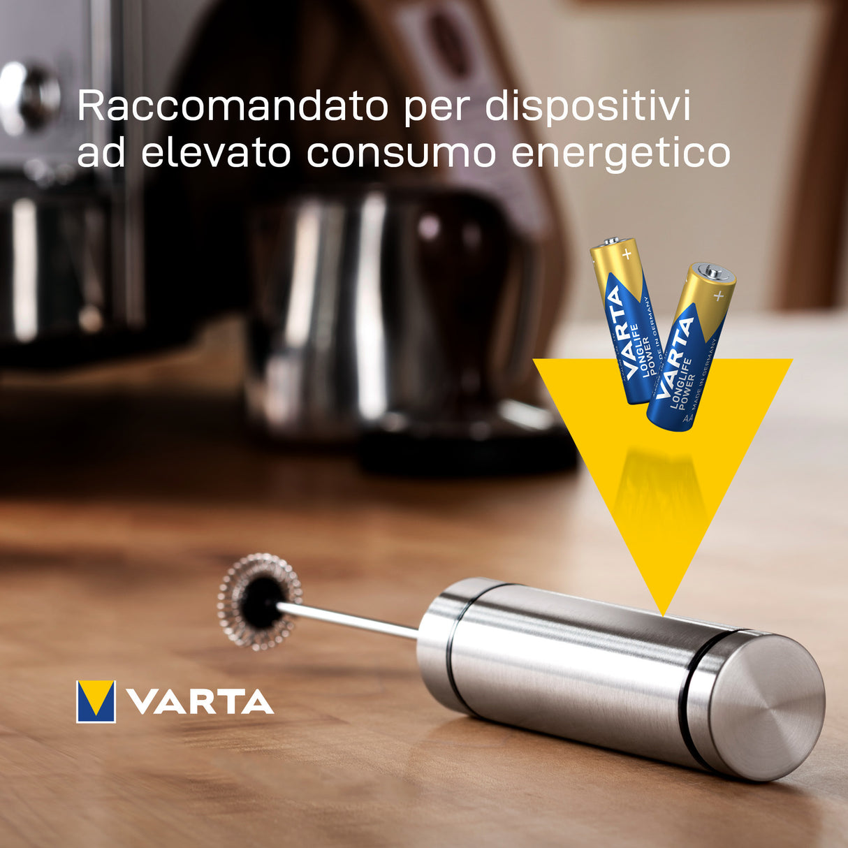 Varta Longlife Power, Batteria Alcalina, AA, Mignon, LR6, 1.5V, Blister da 4, Made in Germany