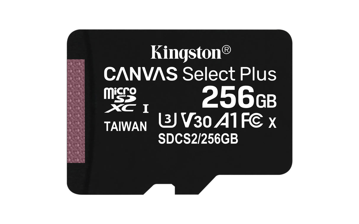 Kingston Technology Scheda micSDXC Canvas Select Plus 100R A1 C10 da 256GB + adattatore