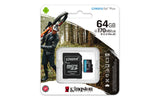 Kingston Technology Scheda microSDXC Canvas Go Plus 170R A2 U3 V30 da 64GB + adattatore