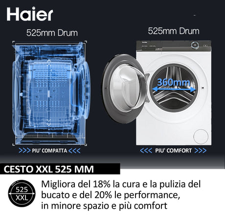 Haier HW90-BP14929A-S lavatrice Caricamento frontale 9 kg 1400 Giri/min Bianco