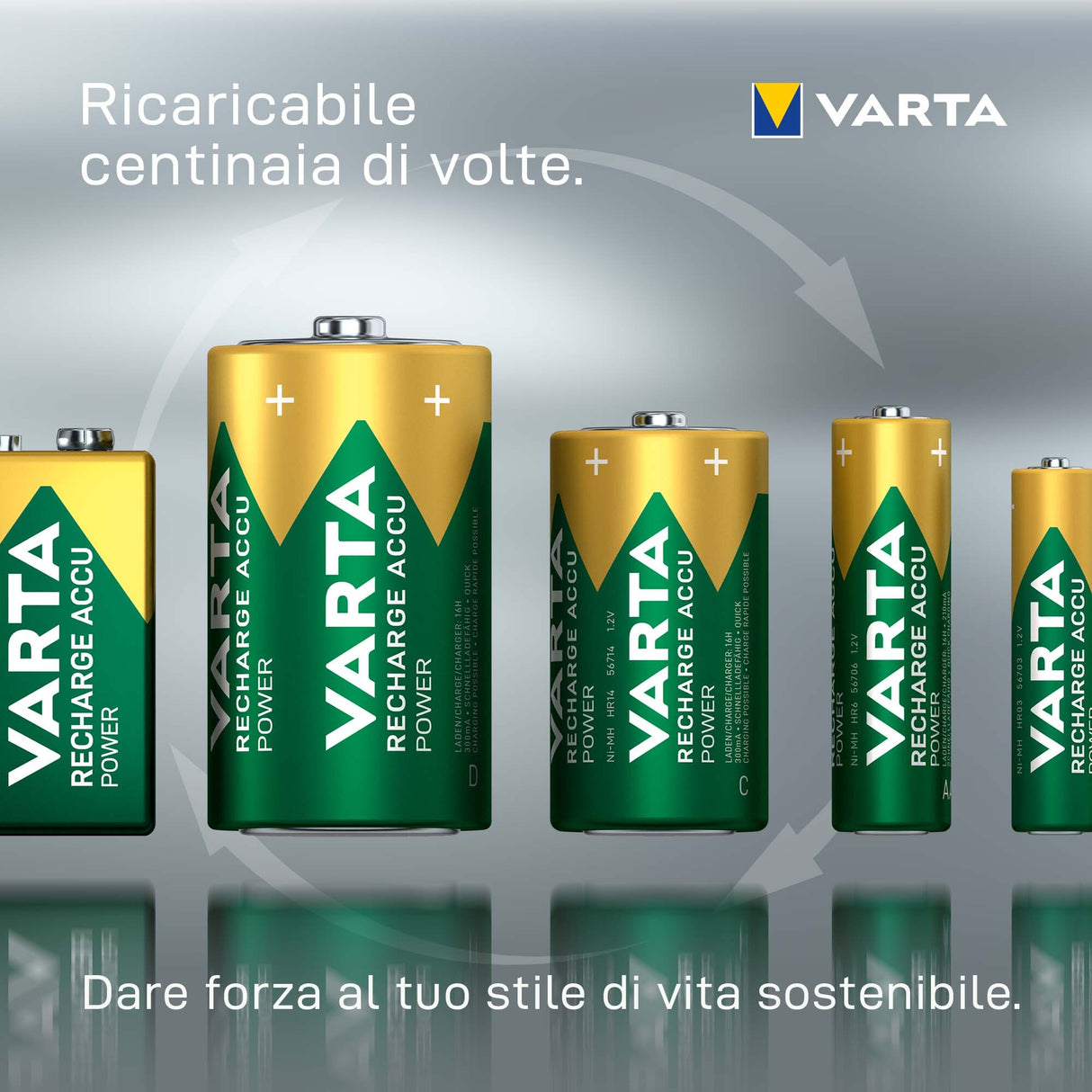 Varta Recharge Accu Power AAA 1000 mAh Blister da 4 (Batteria NiMH Accu Precaricata, Micro, ricaricabile, pronta all'uso)