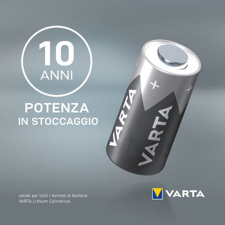 Varta LITHIUM Cylindrical CR123A, CR17345 (Batteria a celle rotonde, 3V) Blister da 1