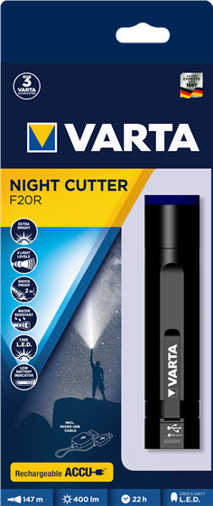 Varta Night Cutter F20R Nero Torcia a mano LED