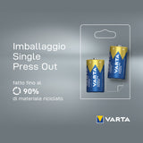 Varta Longlife Power, Batteria Alcalina, C, Baby, LR14, 1.5V, Blister da 2, Made in Germany