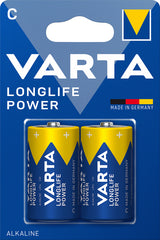 Varta Longlife Power, Batteria Alcalina, C, Baby, LR14, 1.5V, Blister da 2, Made in Germany