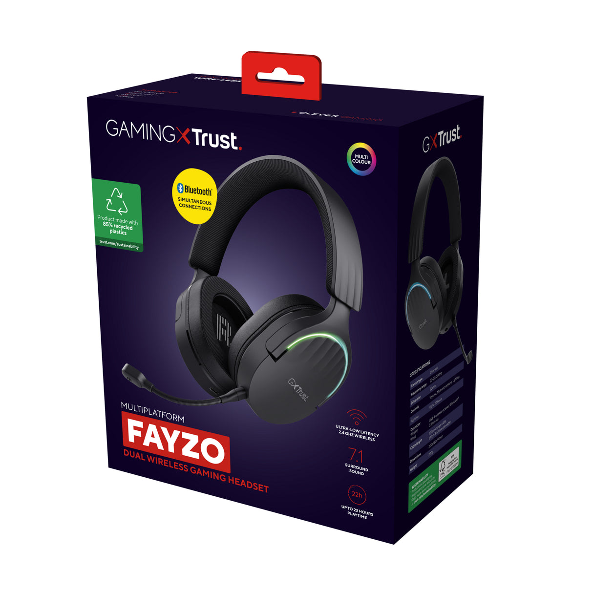 Trust GXT 491 Fayzo Auricolare Con cavo e senza cavo A Padiglione Gaming USB tipo-C Bluetooth Nero