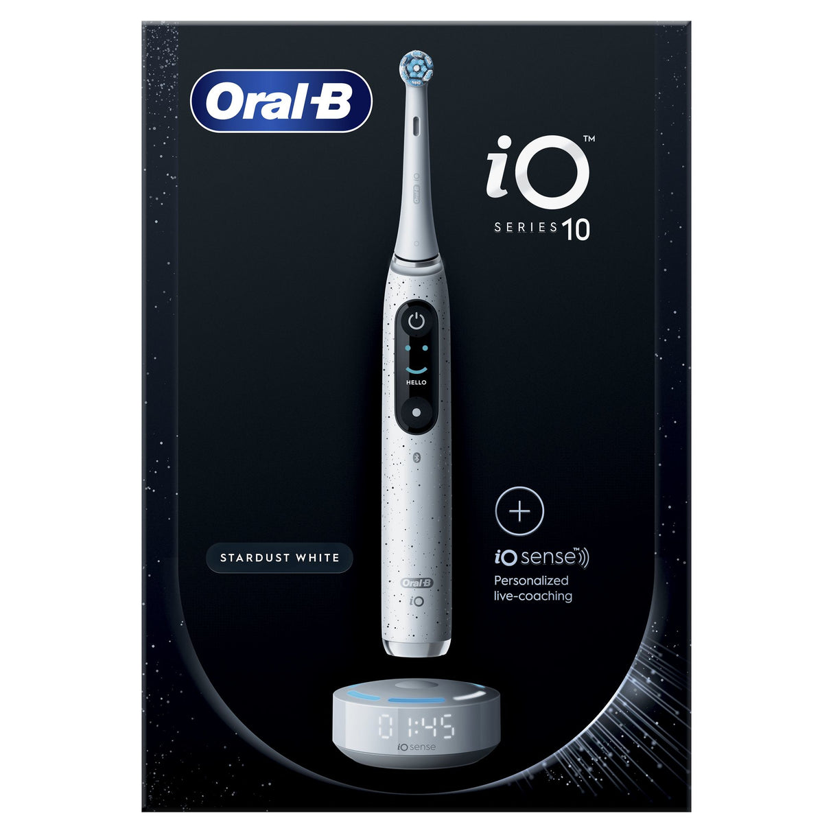 Oral-B iO Spazzolino Elettrico Ricaricabile 10 Bianco,1 Testina, 1 Custodia Da Viaggio ricaricabile, 1 Caricatore Sense