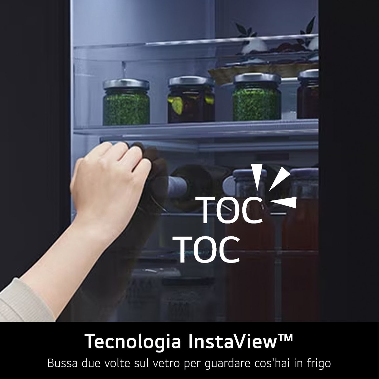 LG MoodUP GBG7190CEV Frigo combinato InstaView, Classe C, 349L, Nero