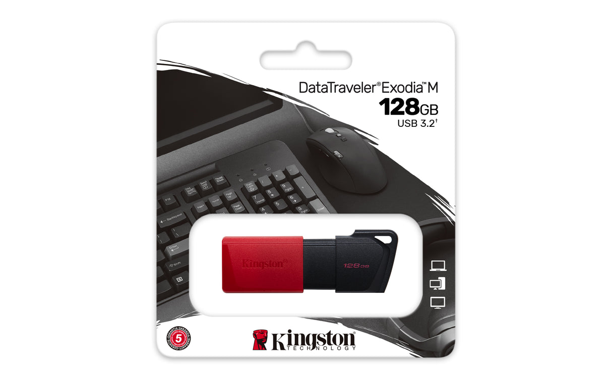 Kingston Technology DataTraveler 128GB USB3.2 Gen1 Exodia M (Nero + Rosso)