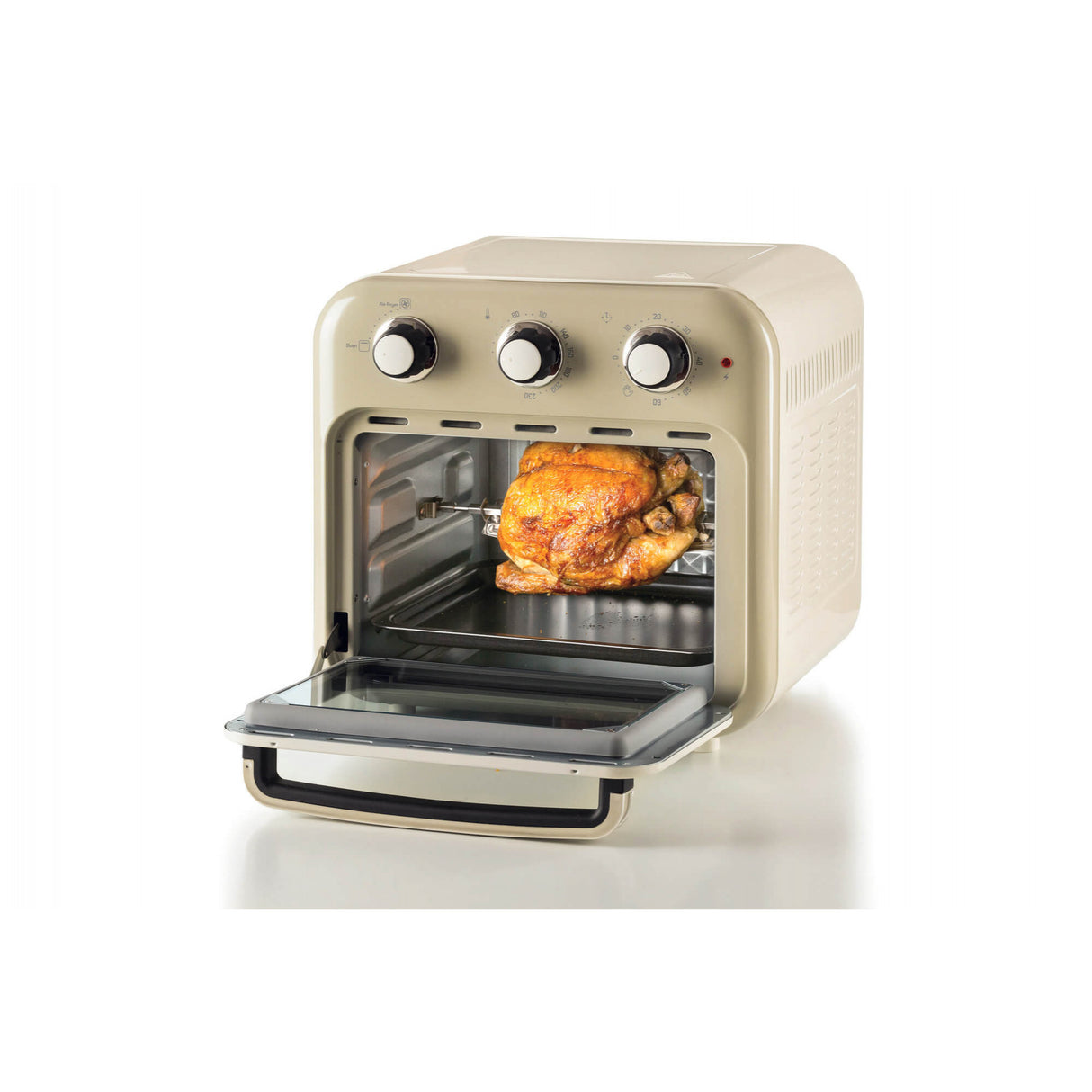 Ariete 4632 Friggitrice ad aria e forno Vintage, 1400W, 2in1, Capacità 16L, Accessori inclusi, Timer 60 minuti, Doppio vetro, Beige