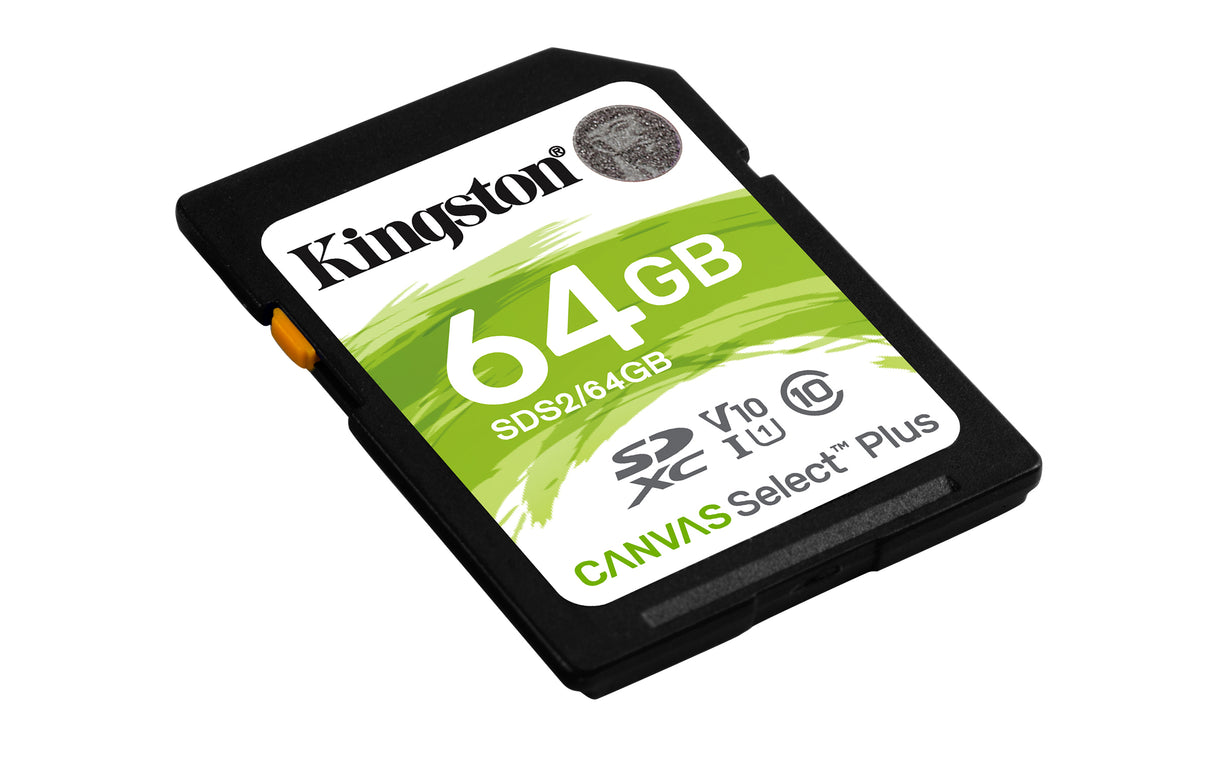 Kingston Technology Scheda SDXC Canvas Select Plus 100R C10 UHS-I U1 V10 da 64GB