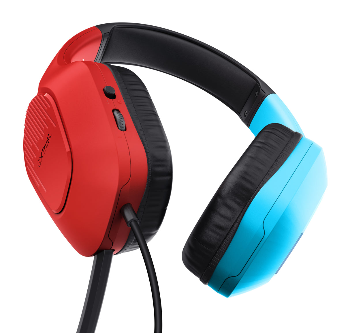 Trust GXT 416S Zirox Auricolare Cablato A Padiglione Gaming Nero, Ciano, Rosso