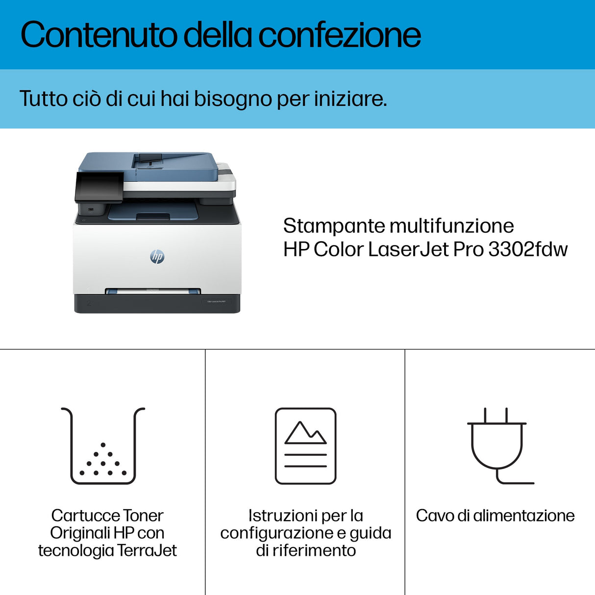 HP Color LaserJet Pro Stampante multifunzione 3302fdw