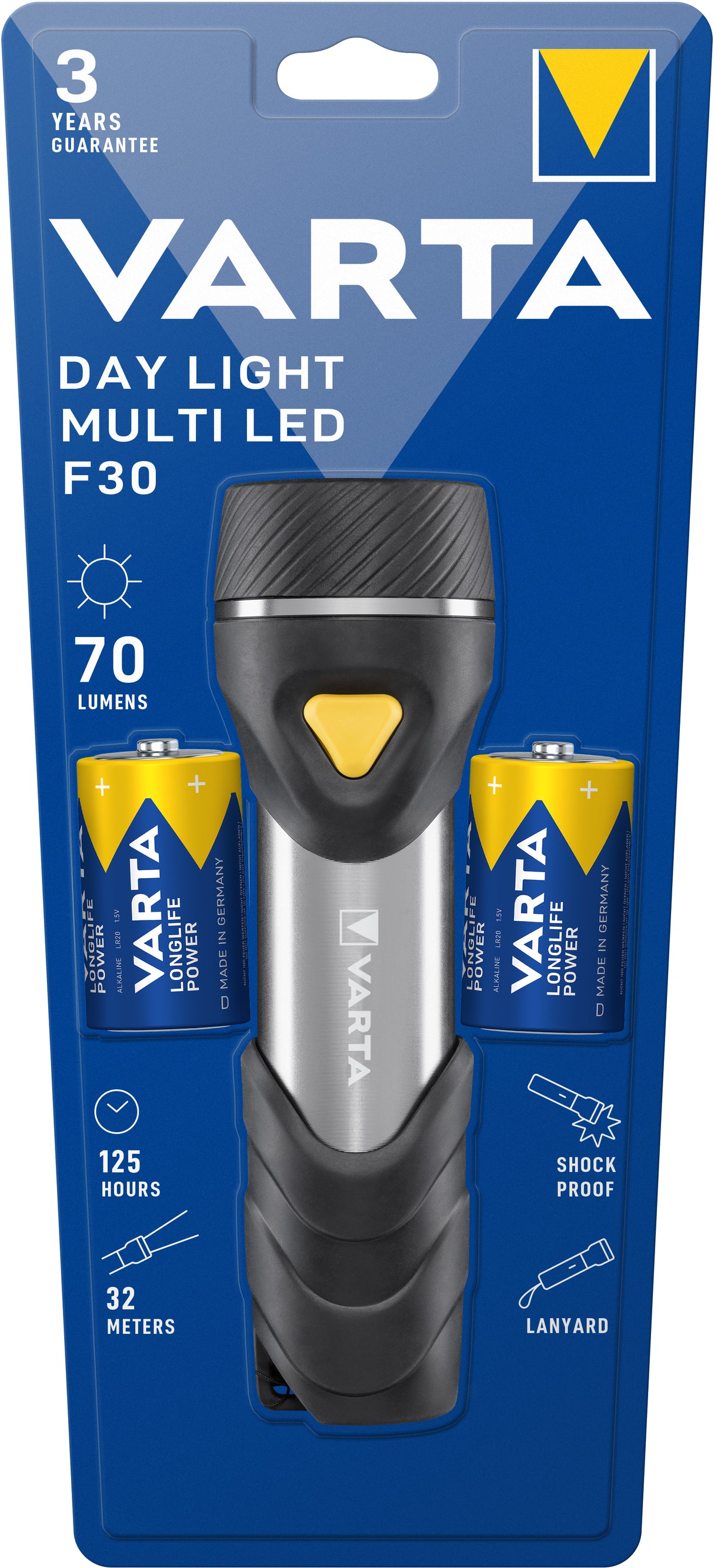 Varta Day Light Multi LED F30 with 2D Batt.
