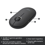 Logitech MK470 Kit Mouse e Tastiera Wireless per Windows, Ricevitore USB 2.4 GHz, ‎Sottile, Compatto, Silenzioso, Batteria Lunga Durata, PC/Laptop, Layout Italiano QWERTY, ‎Grigio