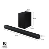 Samsung Soundbar HW-B650D/ZF Serie B, 4 Speaker, Wireless Dolby 5.1ch, Audio a 3.1 Canali, Surround sound expansion, Black 2024