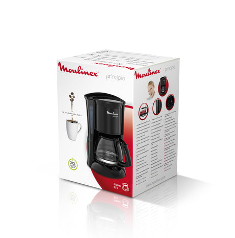 Moulinex FG1528 PRINCIPIO, Macchina da caffè con filtro, 0,6 L, Caffè macinato, Nero