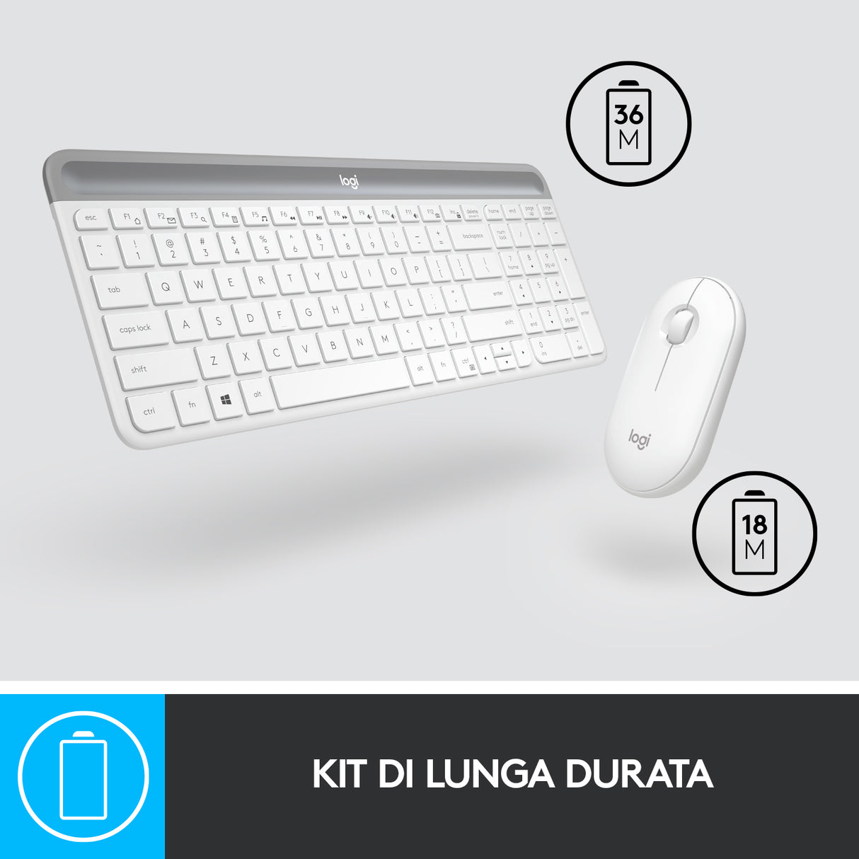 Logitech MK470 Kit Mouse e Tastiera, Layout Italiano Qwerty