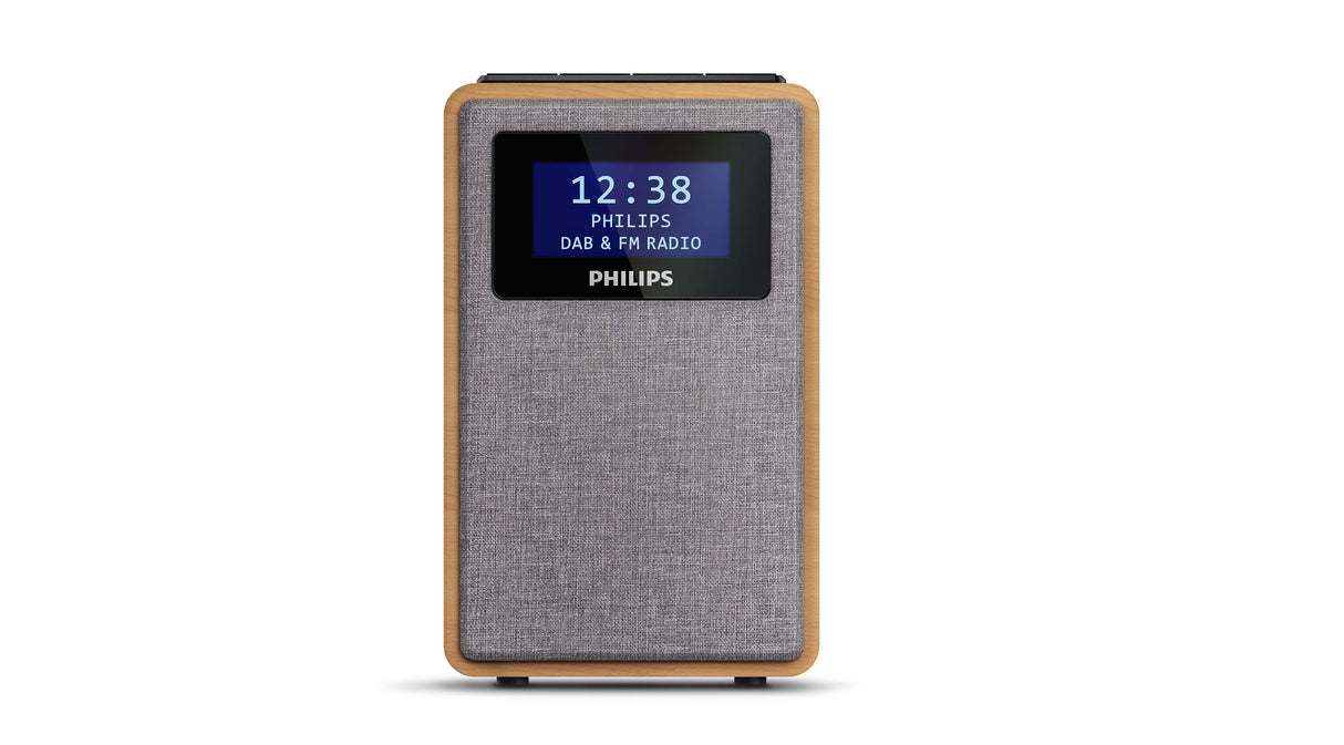 Philips TAR5005/10 radio Orologio Digitale Grigio, Legno