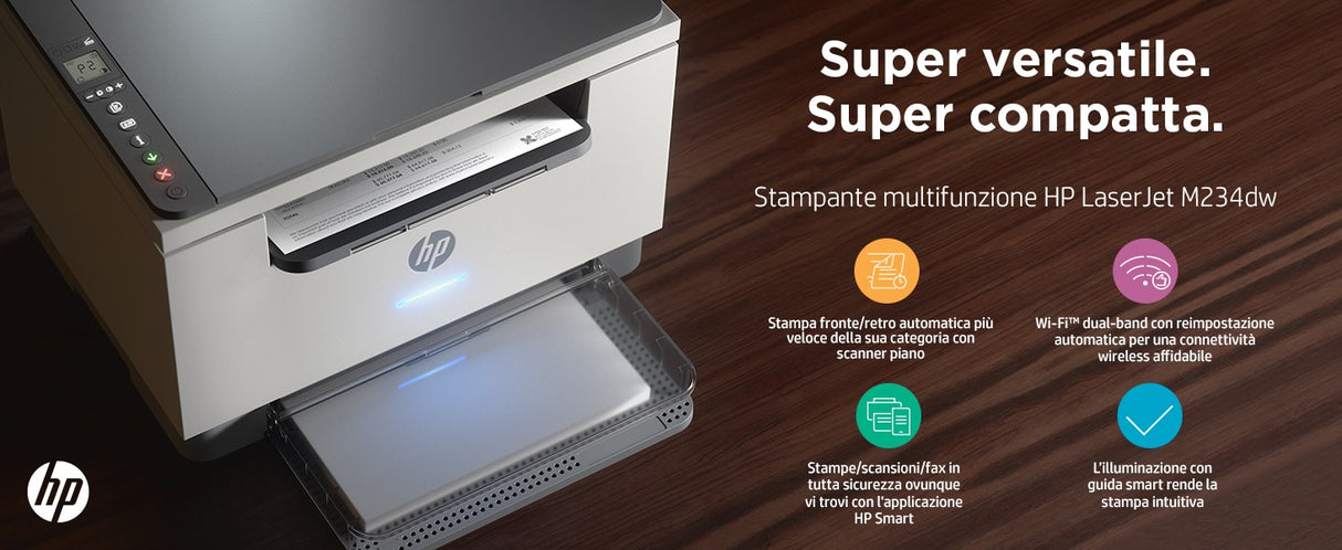 HP LaserJet Stampante multifunzione M234dw, Bianco e nero, Stampante per Piccoli uffici, Stampa, copia, scansione, Scansione verso e-mail; scansione verso PDF