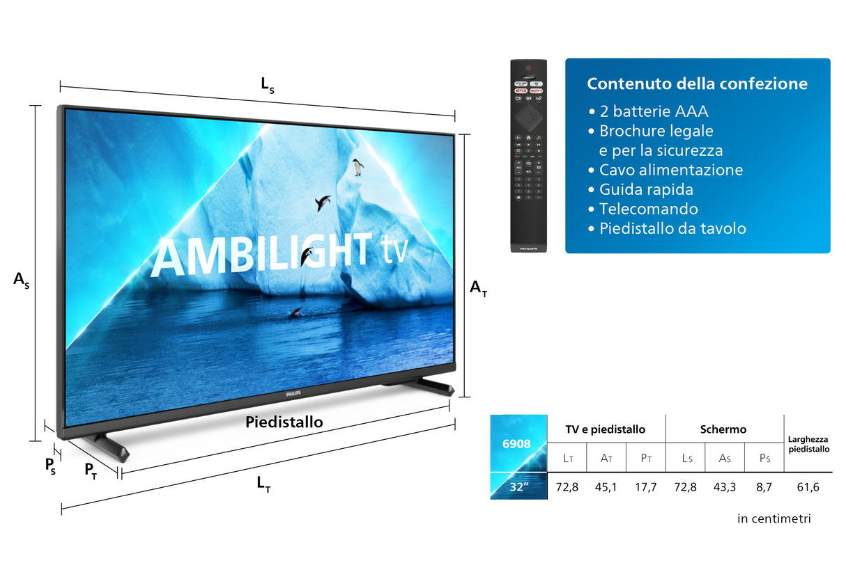 Philips LED 32PFS6908 TV Ambilight full HD