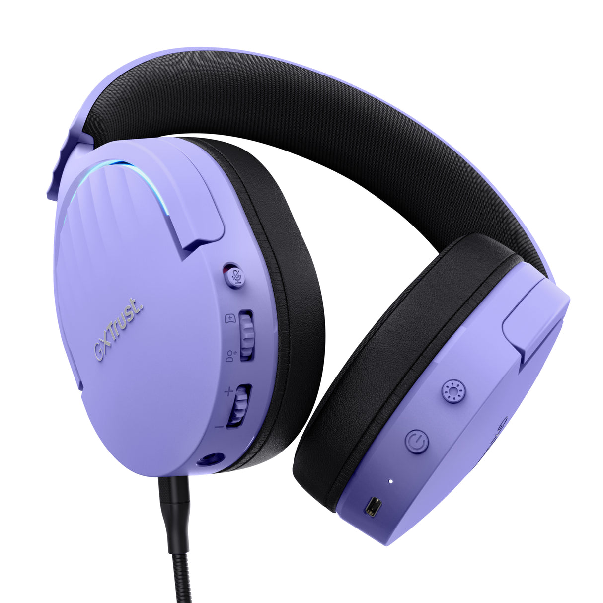 Trust GXT 491P FAYZO Auricolare Con cavo e senza cavo A Padiglione Gaming USB tipo A Bluetooth Nero, Viola