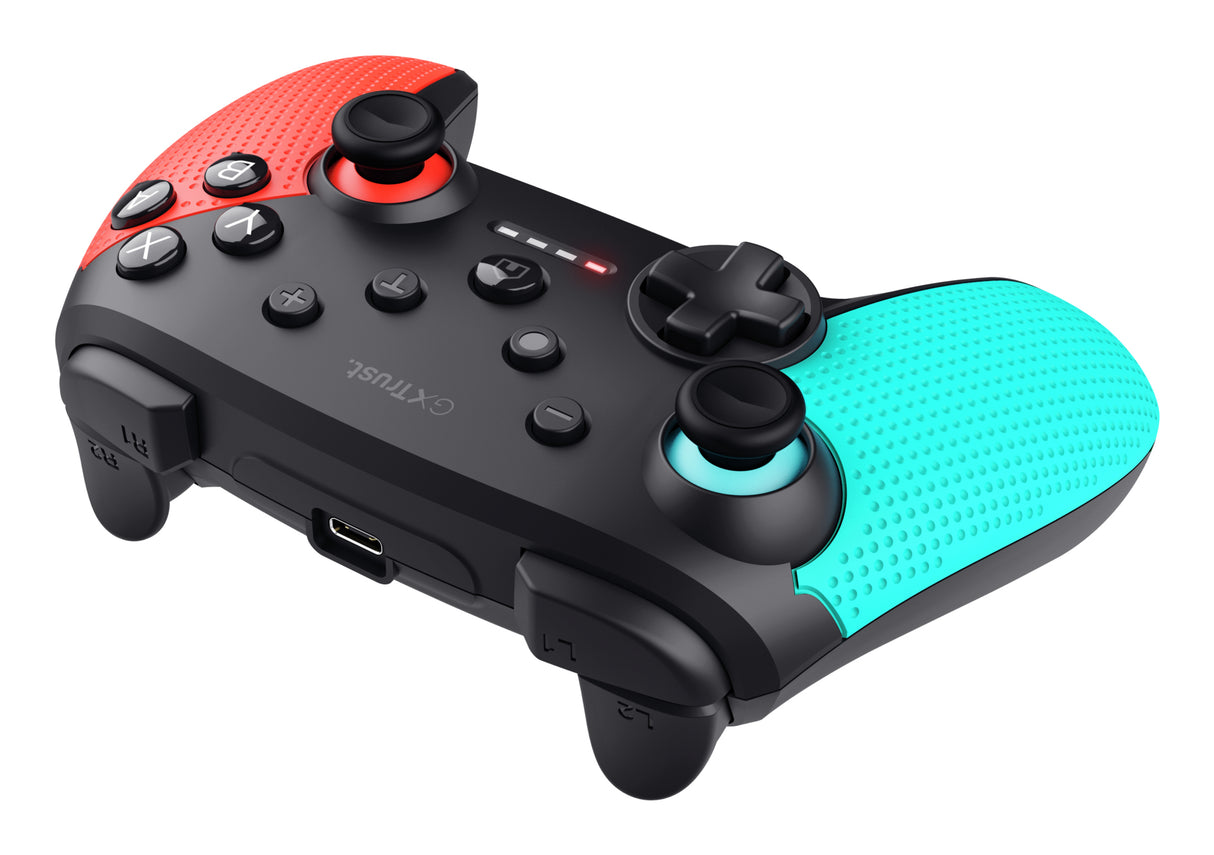 Trust GXT 1246B Muta Nero, Blu, Rosso Bluetooth Gamepad Nintendo Switch, Nintendo Switch Lite