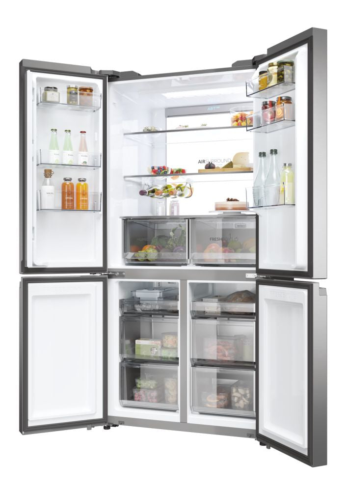 Haier Cube 90 Serie 7 HCR79F19ENMM frigorifero side-by-side Libera installazione 646 L E Platino, Acciaio inox