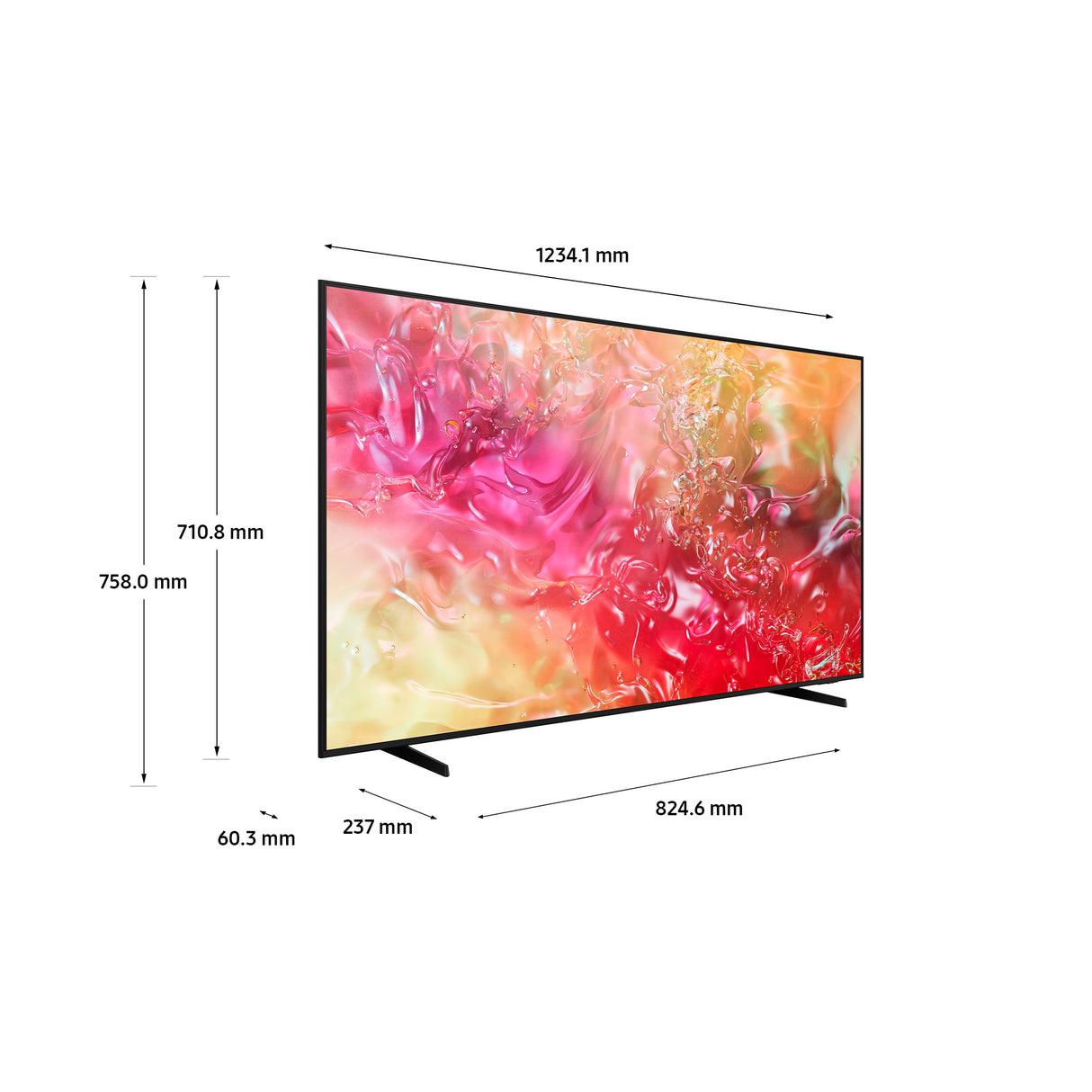 Samsung TV Crystal UHD 4K 55” UE55DU7170UXZT Smart TV Wi-Fi Black 2024, Processore Crystal 4K, 4K Upscaling, Slim Look Design, OTS Lite