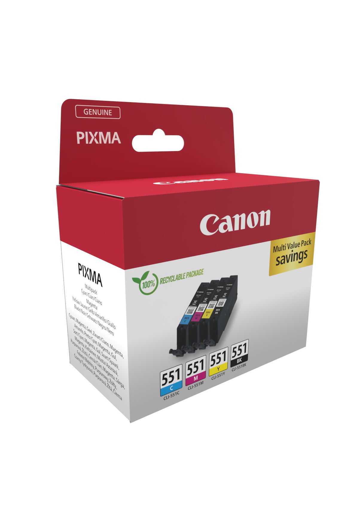 Canon 6509B016 cartuccia d'inchiostro 4 pz Originale Nero, Ciano, Magenta, Giallo