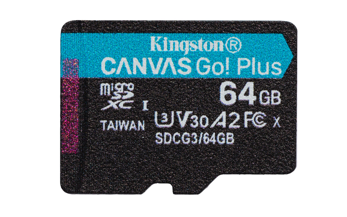 Kingston Technology Scheda microSDXC Canvas Go Plus 170R A2 U3 V30 da 64GB + adattatore