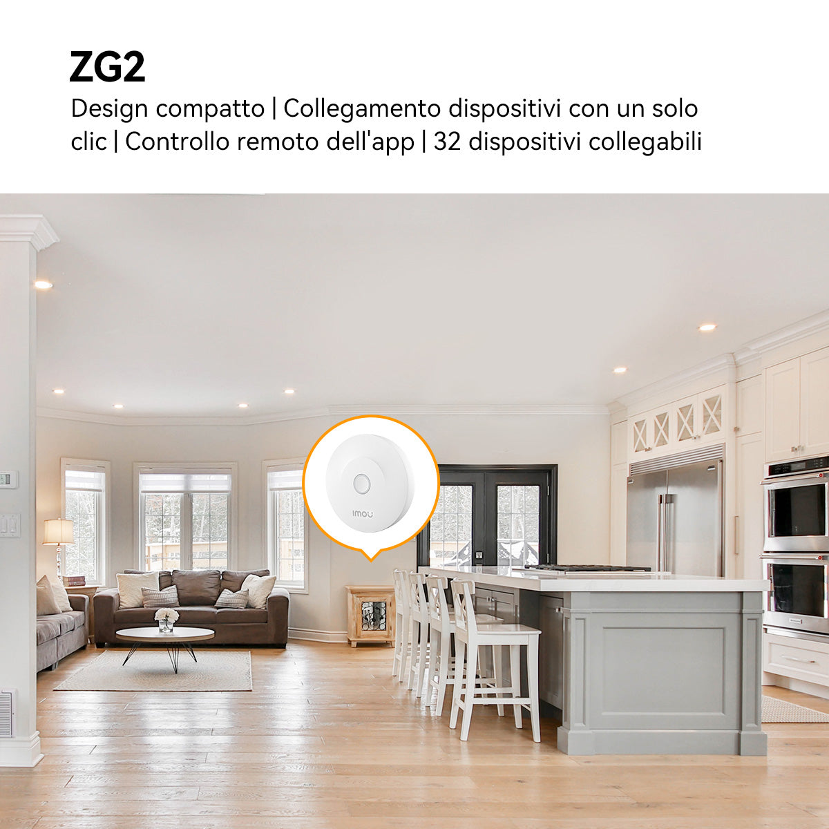 Imou Smart Alarm System - Include Centralina, 2 sentore porte/finestre, 1 sensore movimento ed un bottone SMART programmabile