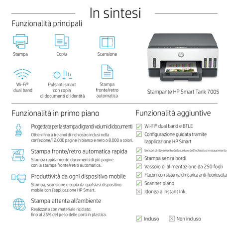 HP Smart Tank Stampante multifunzione 7005