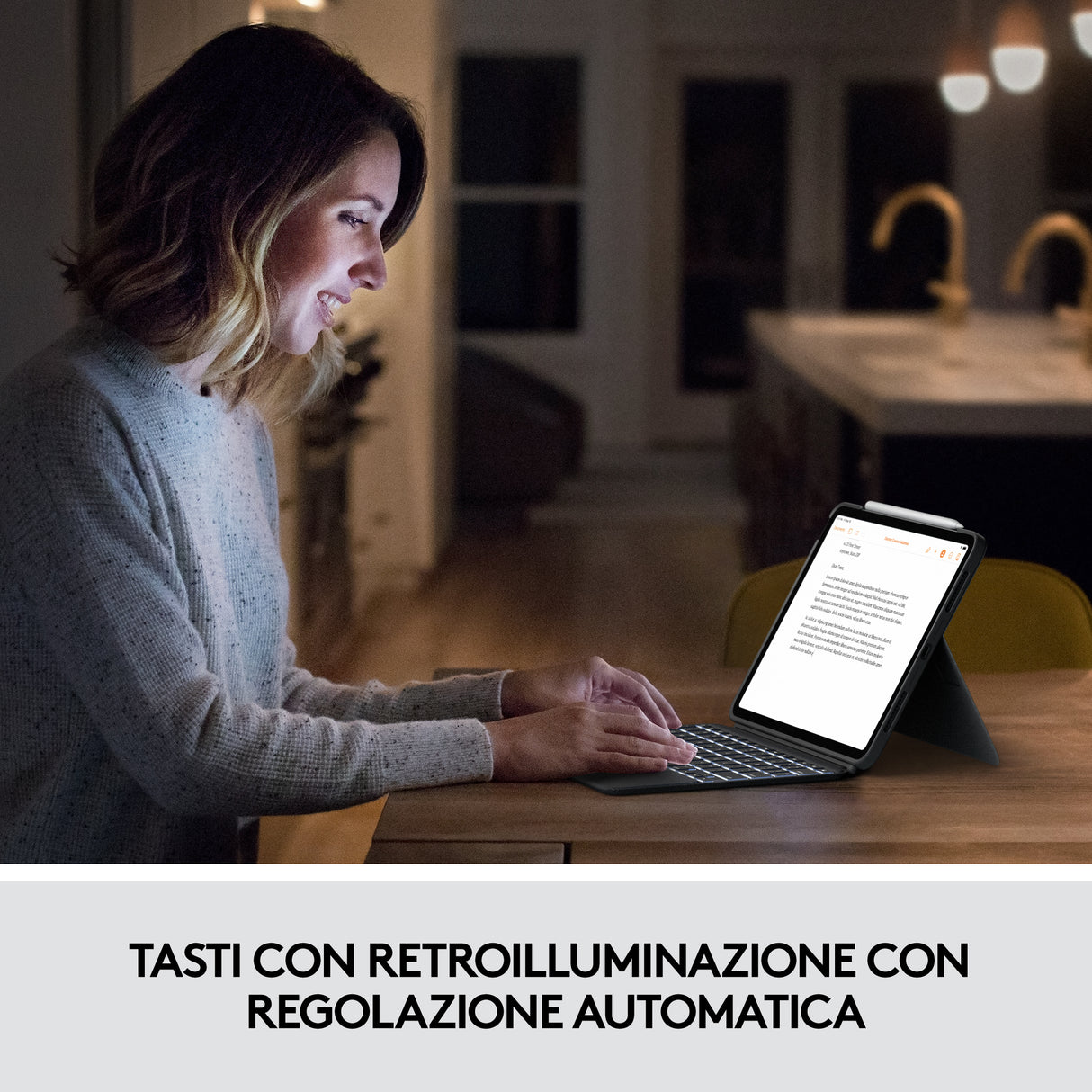 Logitech Combo Touch Custodia con Tastiera per iPad Air (4. gen - 2020) - Tastiera Retroilluminata Rimovibile, Trackpad Click-Anywhere, Smart Connector - Grigio.