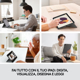 Logitech Combo Touch Custodia con Tastiera per iPad Air (4. gen - 2020) - Tastiera Retroilluminata Rimovibile, Trackpad Click-Anywhere, Smart Connector - Grigio.