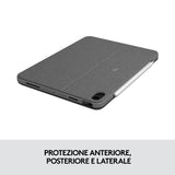 Logitech Combo Touch Custodia con Tastiera per iPad Air (4. gen - 2020) - Tastiera Retroilluminata Rimovibile, Trackpad Click-Anywhere, Smart Connector - Grigio.