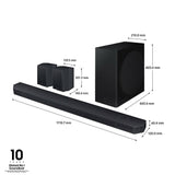 Samsung Soundbar HW-Q930D/ZF Serie Q, 17 Speaker, Wireless Dolby Atmos, Audio a 9.1.4 Canali, Q-Simphony, Alexa integrato e compatibile con Google Assistant, Titan Black 2024