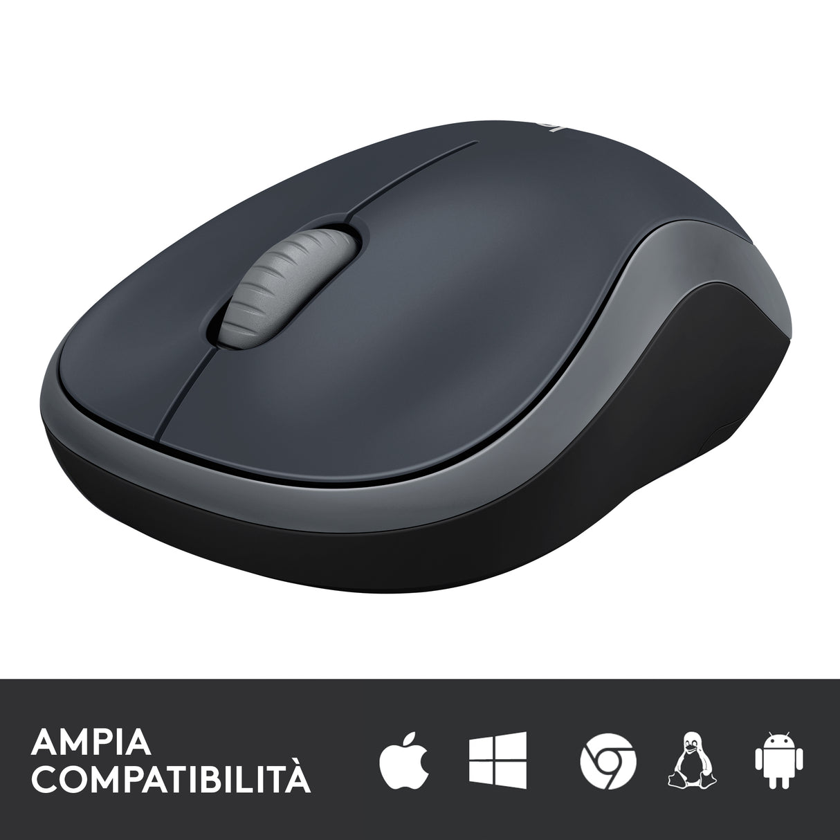 Logitech M185 Mouse Wireless, 2,4 GHz con Mini Ricevitore USB, Durata Batteria di 12 Mesi, Tracciamento Ottico 1000 DPI, Ambidestro, Compatibile con PC, Mac, Laptop